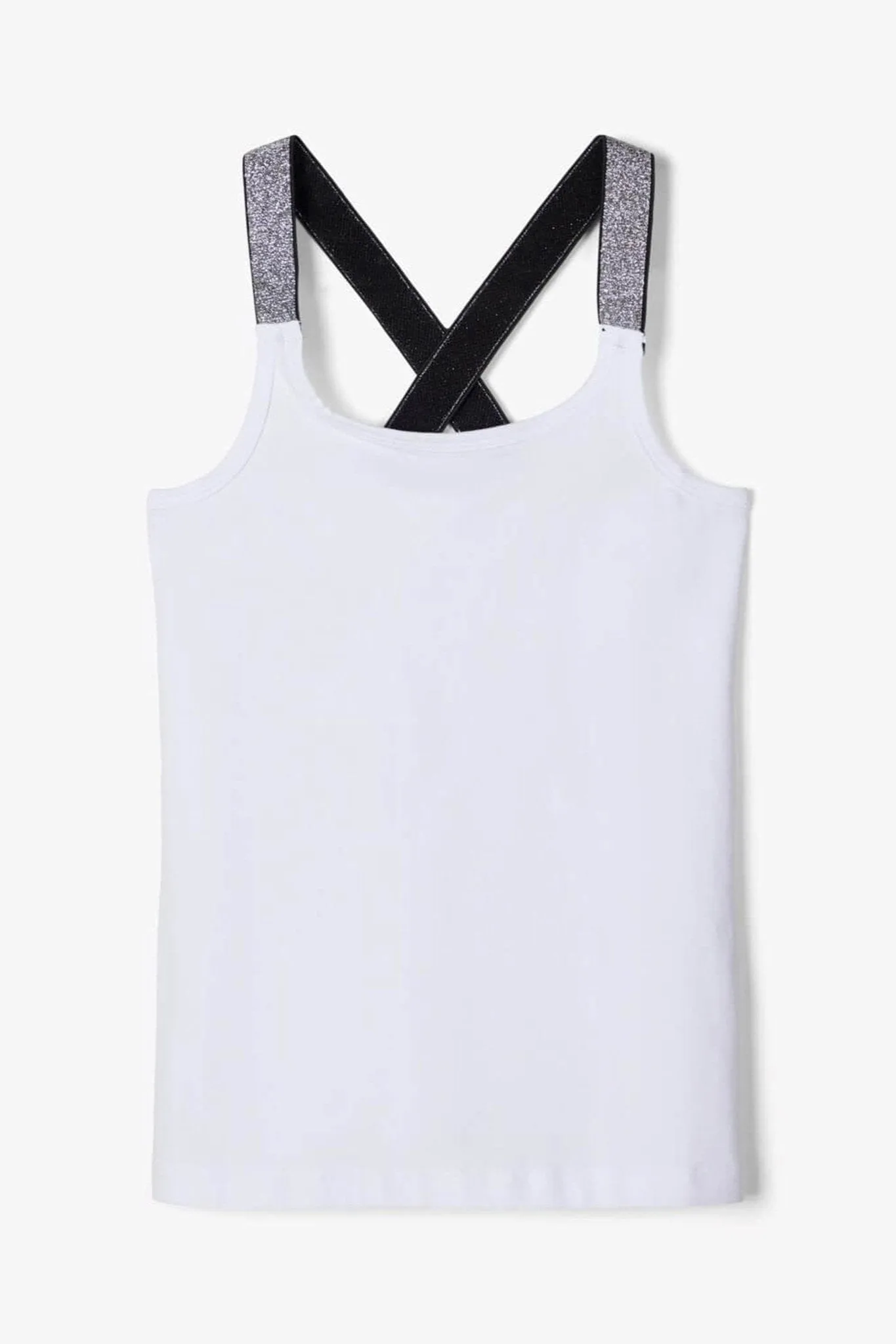 Top with glitter details - White