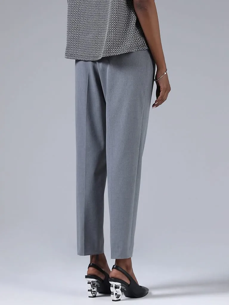 Wardrobe Solid Grey Formal Trousers