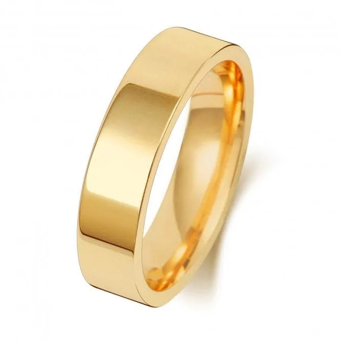 Wedding Band 18K Flat Court 5mm-1.45 Wedding  Ring WQ125M