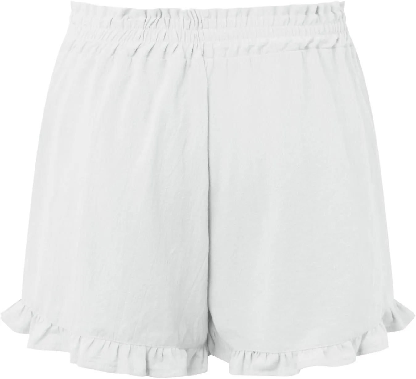 Womens High Waisted Beach Shorts Comfy Summer Drawstring Cotton Shorts Ruffle Flowy Wide Leg Short Pants with Pockets