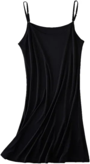 Women's Sleepwear 100% Mulberry Silk Under Dress Adjustable Spaghetti Strap Knee Length Undergarment Sleepwear