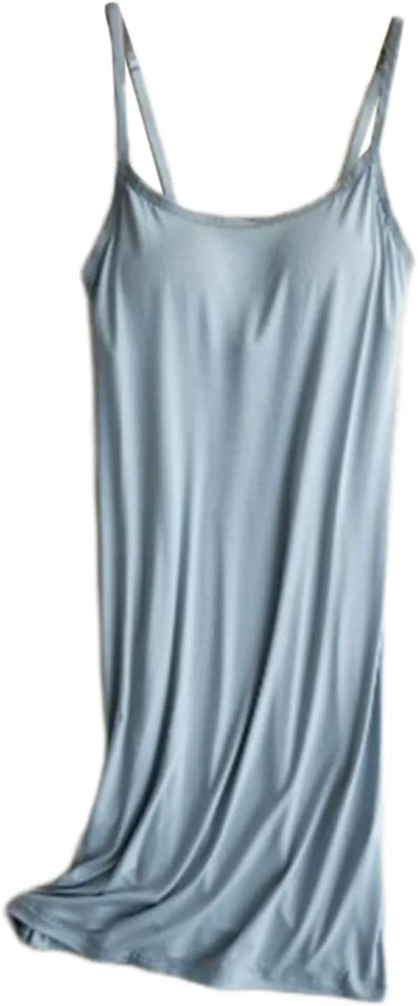 Women's Sleepwear Nightgowns Built in Shelf Bra Casual Nightshirts Sleepdress Sexy Padded Full Slips Under Dresses