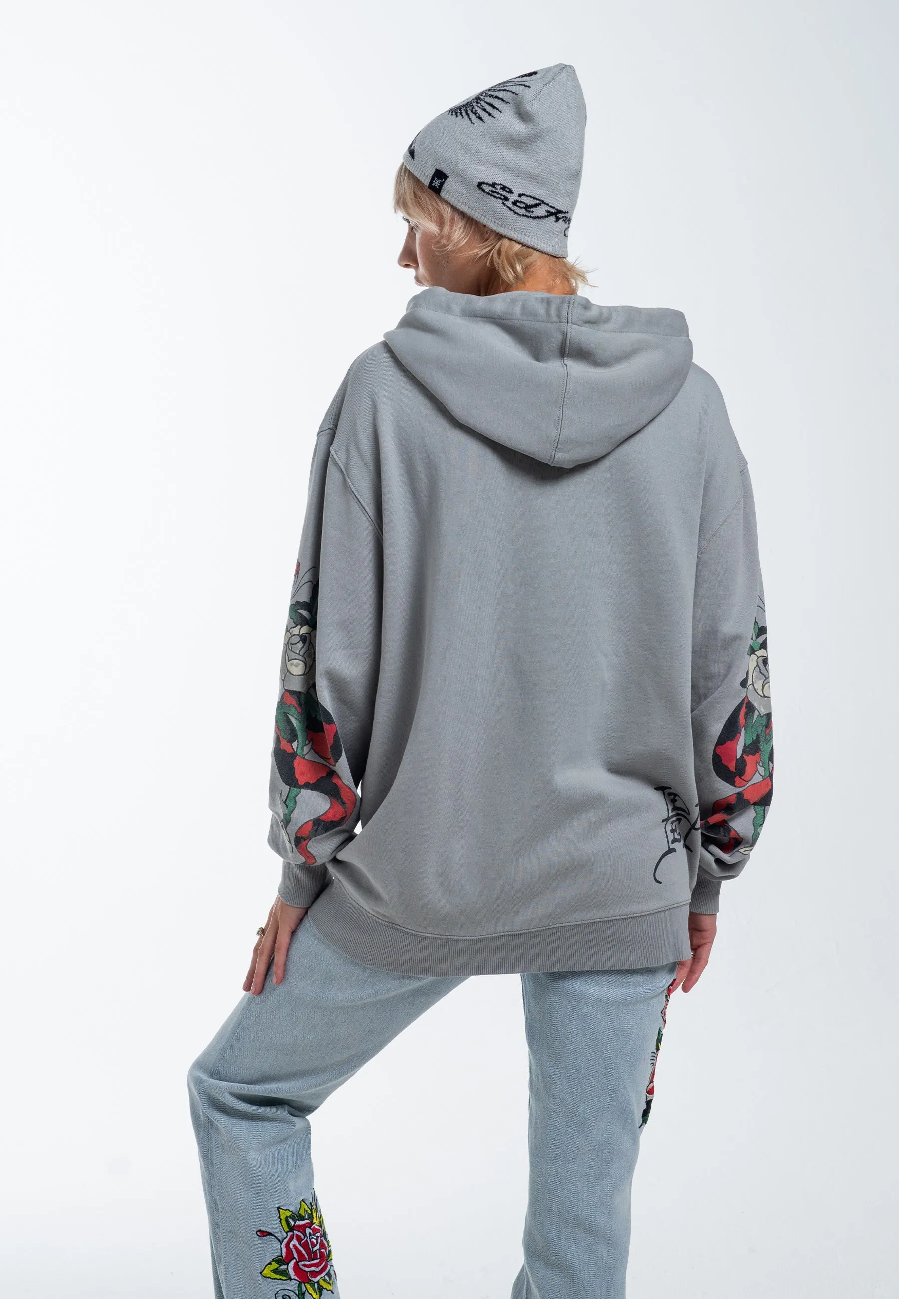Womens True Snake Zip Through Hoodie - Grey
