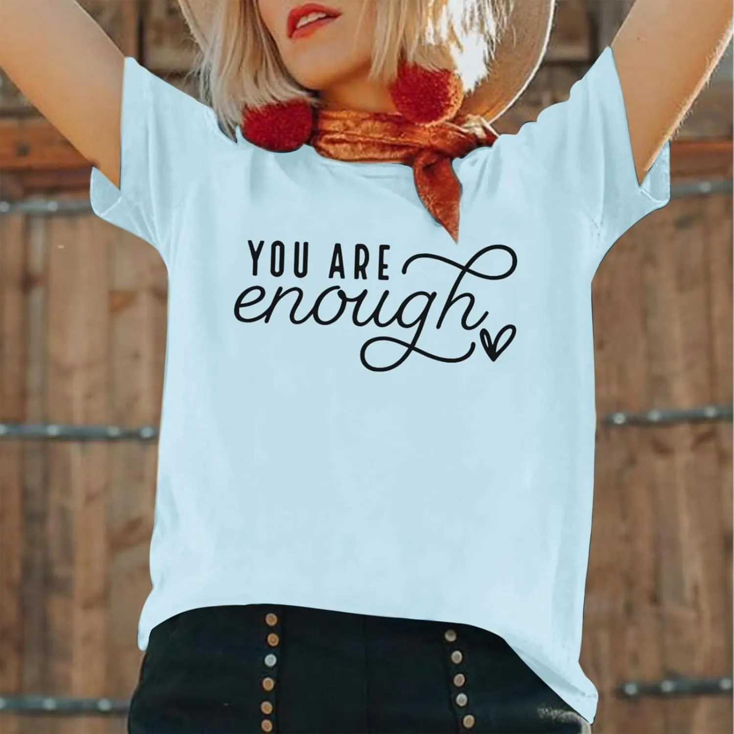 You are Enough Dear Person Behind Me Shirt Women Mental Health Matters Inspirational Tshirts Positive Tees Tops